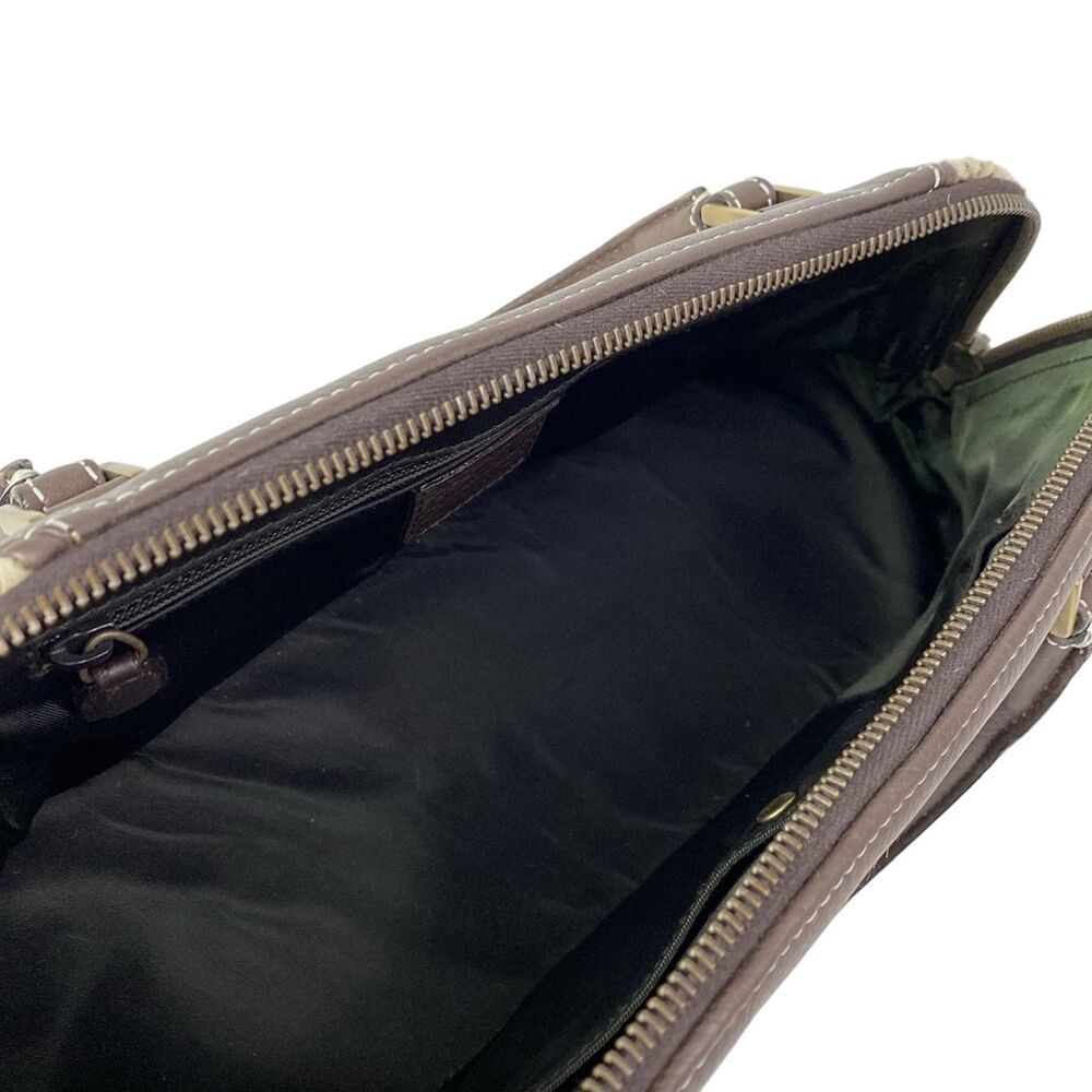 Christian Dior DIOR/ChristianDior Trailer Handbag Dark Brown Cream Unborn Calf - Picture 7 of 15